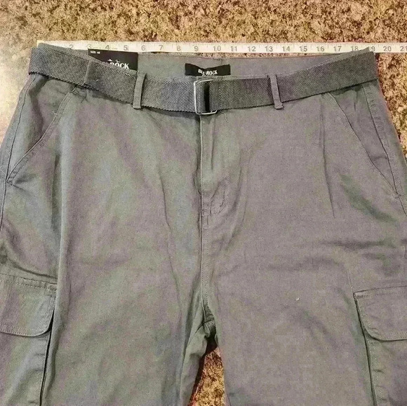 Men's Blu Rock New York Cotton Flex Cargo Shorts with Belt Size 40 - Picture 5 of 6